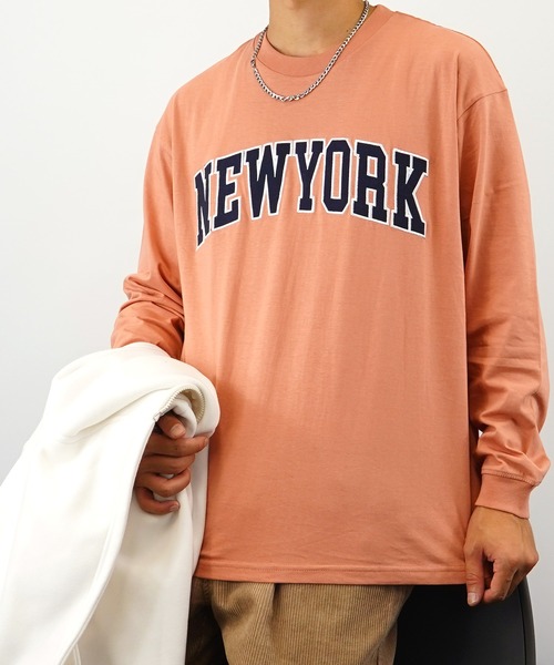 GGD SELECT(ジージーディー セレクト)の「オーバーサイズ ワッペン刺繍 ロングスリーブTシャツ(Tシャツ/カットソー・メンズ・ホワイト系その他/ブルー/ホワイト/ブラック/ブラック系その他/ブルー系その他/グリーン/ピンク・LL/L/M)」の8枚目の写真