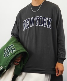 オーバーサイズ ワッペン刺繍 ロングスリーブTシャツ