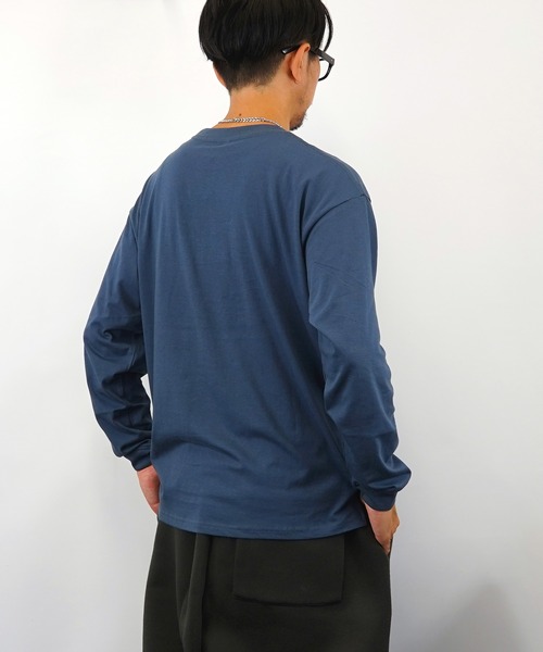 GGD SELECT(ジージーディー セレクト)の「オーバーサイズ ワッペン刺繍 ロングスリーブTシャツ(Tシャツ/カットソー・メンズ・ホワイト系その他/ブルー/ホワイト/ブラック/ブラック系その他/ブルー系その他/グリーン/ピンク・LL/L/M)」の17枚目の写真