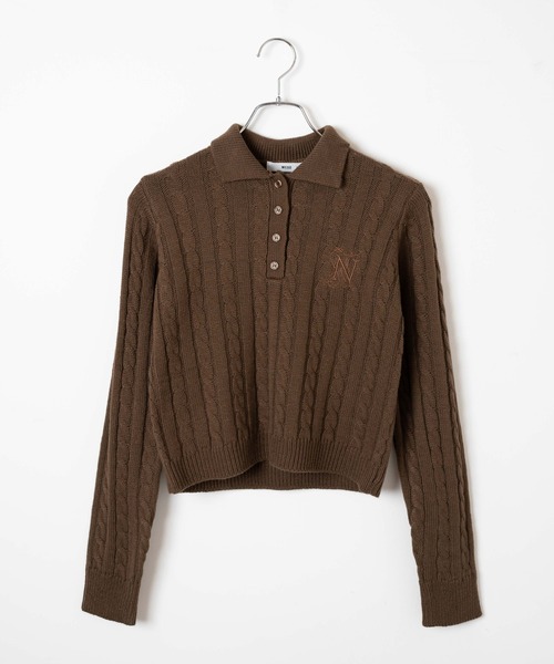 WEGO（ウィゴー）の「WEGO/ケーブルポロニット（ニット/セーター・レディース・ブラウン/ブラック・FREE）」の17枚目の写真