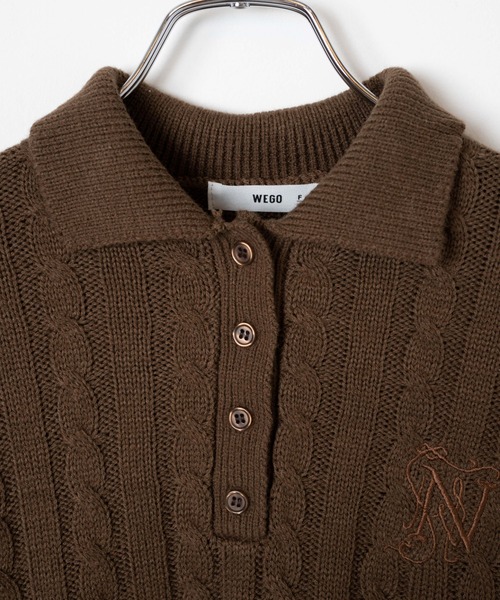 WEGO（ウィゴー）の「WEGO/ケーブルポロニット（ニット/セーター・レディース・ブラウン/ブラック・FREE）」の19枚目の写真