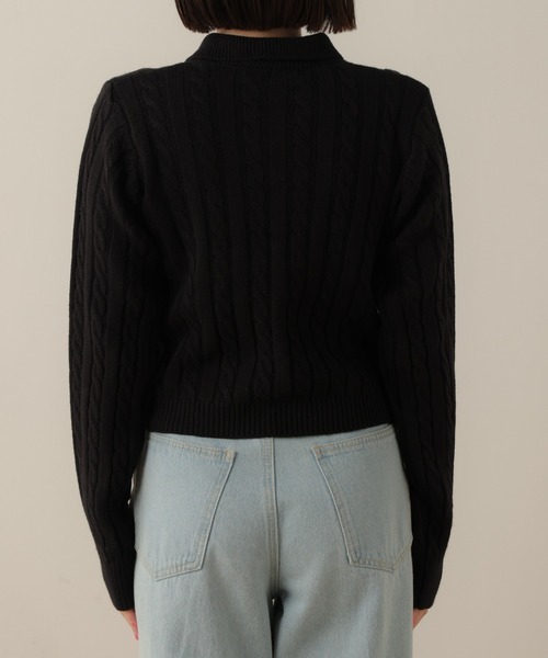 WEGO（ウィゴー）の「WEGO/ケーブルポロニット（ニット/セーター・レディース・ブラウン/ブラック・FREE）」の9枚目の写真