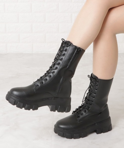 JUST ABOUT 厚底　ミドルブーツ 厚底 レースアップブーツ JUST ABOUT│Jeffrey Campbell