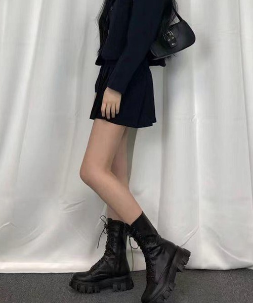 Lace Ladies(レースレディース)の「厚底レースアップミドルブーツ(ブーツ・レディース・ブラック・22.5/23/23.5/24/24.5/25)」の20枚目の写真