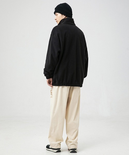 Ressaca(レサーカ)の「ワンポイントロゴ刺繍 フリースハーフジッププルオーバー(スウェット・メンズ・ブラック/チャコールグレー/ホワイト・S/M/L/XL)」の12枚目の写真