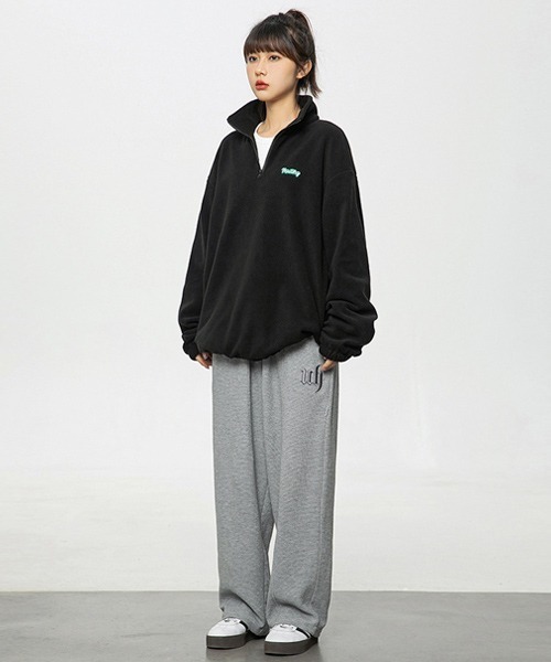 Ressaca(レサーカ)の「ワンポイントロゴ刺繍 フリースハーフジッププルオーバー(スウェット・メンズ・ブラック/チャコールグレー/ホワイト・S/M/L/XL)」の16枚目の写真