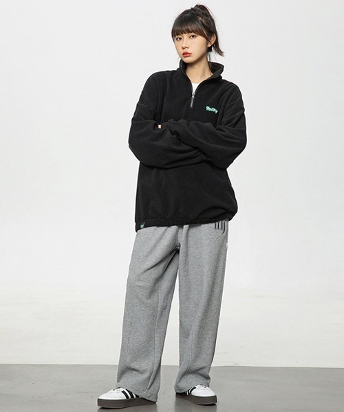 Ressaca(レサーカ)の「ワンポイントロゴ刺繍 フリースハーフジッププルオーバー(スウェット・メンズ・ブラック/チャコールグレー/ホワイト・S/M/L/XL)」の17枚目の写真