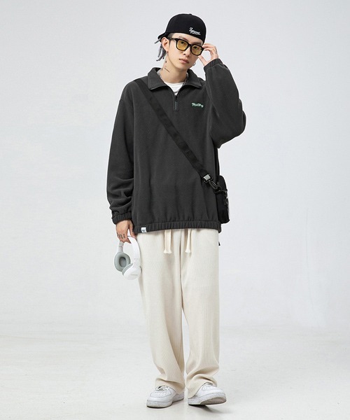 Ressaca(レサーカ)の「ワンポイントロゴ刺繍 フリースハーフジッププルオーバー(スウェット・メンズ・ブラック/チャコールグレー/ホワイト・S/M/L/XL)」の21枚目の写真