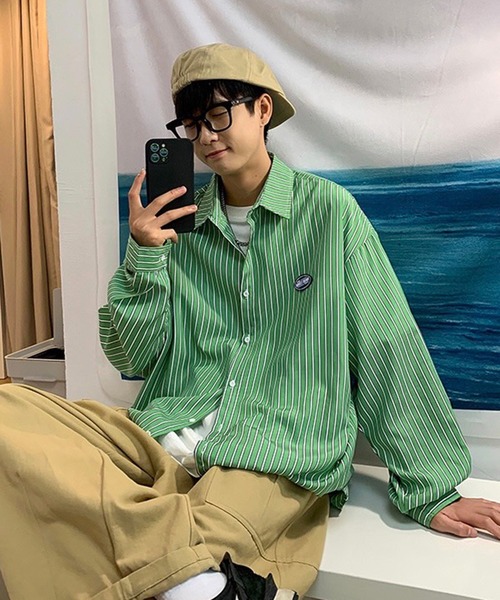 MYERL ポロシャツ ストライプインナー付き Mサイズ ERL ポロシャツ ストライプインナー付き ポロシャツ ストライプ