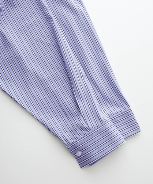 BASQUE magenta(バスクマゼンタ)の「オーバーサイズワンポイントストライプ シャツ(シャツ/ブラウス・メンズ・グレー/グリーン/ブルー/ベージュ・L/M)」の13枚目の写真