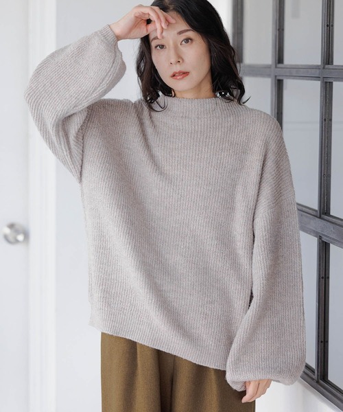 LEPSIM(レプシィム)の「5ゲージソデボリュームニットプルオーバー 125404(ニット/セーター・レディース・モカ/グリーン/レッド/パープル・FREE)」の5枚目の写真