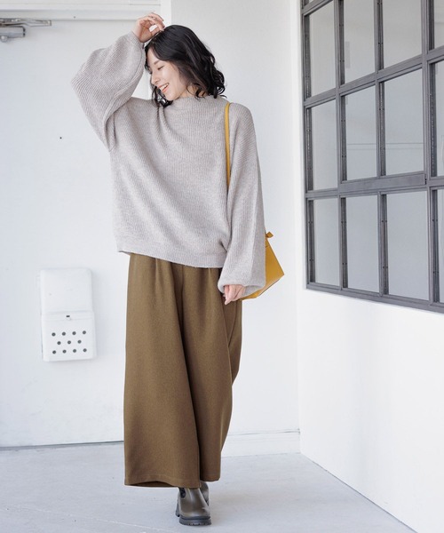 LEPSIM(レプシィム)の「5ゲージソデボリュームニットプルオーバー 125404(ニット/セーター・レディース・モカ/グリーン/レッド/パープル・FREE)」の8枚目の写真