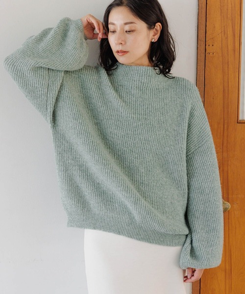 LEPSIM(レプシィム)の「5ゲージソデボリュームニットプルオーバー 125404(ニット/セーター・レディース・モカ/グリーン/レッド/パープル・FREE)」の9枚目の写真