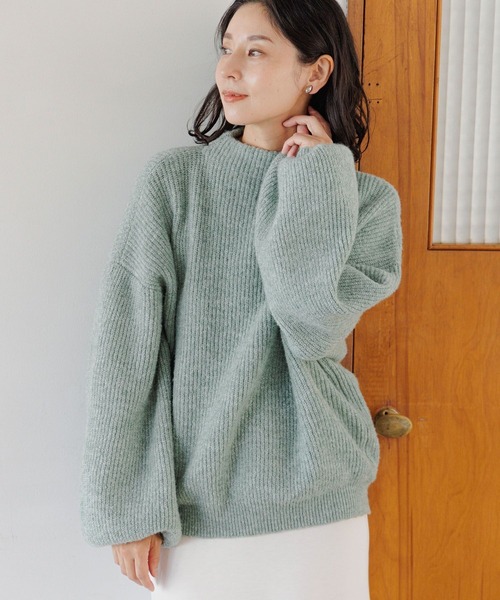 LEPSIM(レプシィム)の「5ゲージソデボリュームニットプルオーバー 125404(ニット/セーター・レディース・モカ/グリーン/レッド/パープル・FREE)」の10枚目の写真