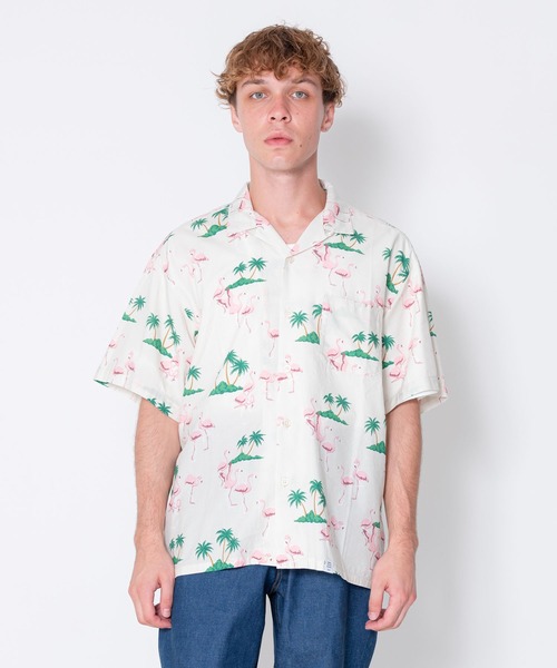 BEDWIN & THE HEARTBREAKERS(ベドウィン アンド ザ ハートブレイカーズ)の「S/S OPEN COLLAR ALOHA SHIRT "ROGERS"(シャツ/ブラウス・メンズ・ミント/ベージュ/ブラック・SMALL/MEDIUM/LARGE/X-LARGE/XX-LARGE)」の1枚目の写真