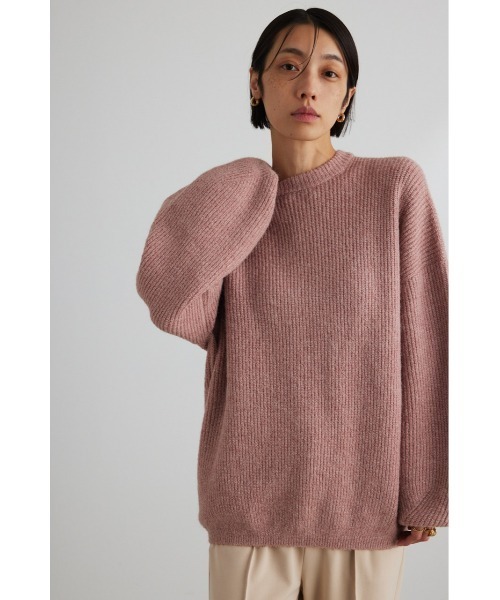 STYLEMIXER（スタイルミキサー）の「コクーンスリーブミックスカラーニット（ニット/セーター・レディース・ライトベージュ/ピンク/チャコールグレー・FREE）」の3枚目の写真