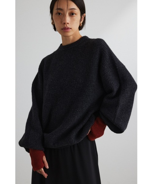 STYLEMIXER（スタイルミキサー）の「コクーンスリーブミックスカラーニット（ニット/セーター・レディース・ライトベージュ/ピンク/チャコールグレー・FREE）」の19枚目の写真