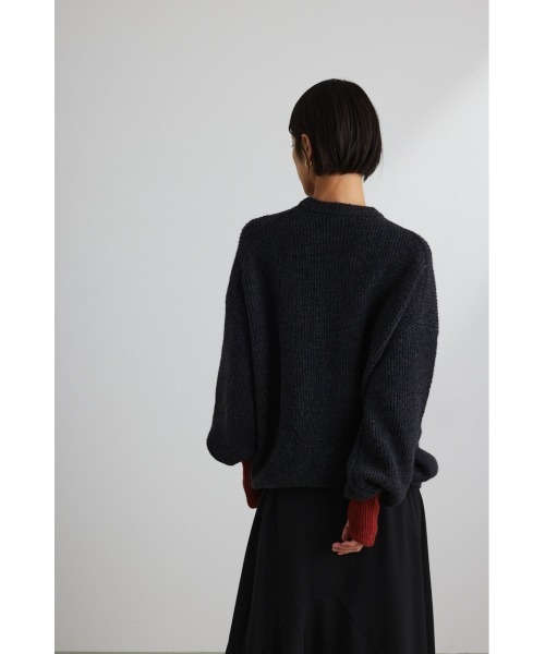 STYLEMIXER（スタイルミキサー）の「コクーンスリーブミックスカラーニット（ニット/セーター・レディース・ライトベージュ/ピンク/チャコールグレー・FREE）」の4枚目の写真