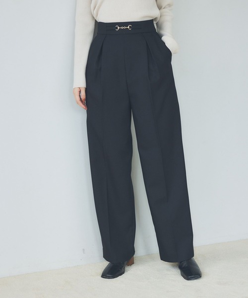 Andemiu（アンデミュウ）の「【ブラックWEB限定】ビットツキストレートパンツ174322（その他パンツ・レディース・オフホワイト/ブラック/グレー/ピンク・FREE）」の5枚目の写真