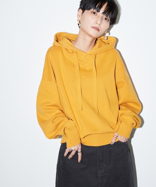 AMERICAN HOLIC（アメリカンホリック）の「総針ニットパーカー（パーカー・レディース・ラベンダー/オレンジ/ブルー/アイボリー・L/M）」の2枚目の写真