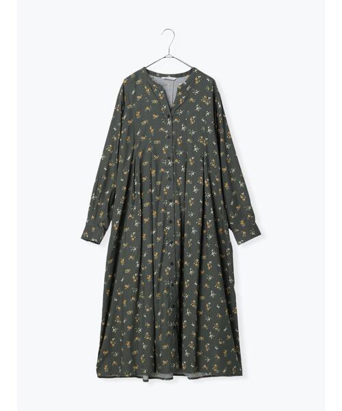 sm2rhythm（サマンサモスモスリズム）の「花柄プリントタックワンピース（ワンピース・レディース・ブラック/レッド/グリーン・ﾌﾘ-）」の3枚目の写真