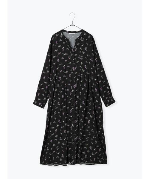 sm2rhythm（サマンサモスモスリズム）の「花柄プリントタックワンピース（ワンピース・レディース・ブラック/レッド/グリーン・ﾌﾘ-）」の2枚目の写真