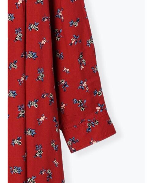 sm2rhythm（サマンサモスモスリズム）の「花柄プリントタックワンピース（ワンピース・レディース・ブラック/レッド/グリーン・ﾌﾘ-）」の7枚目の写真