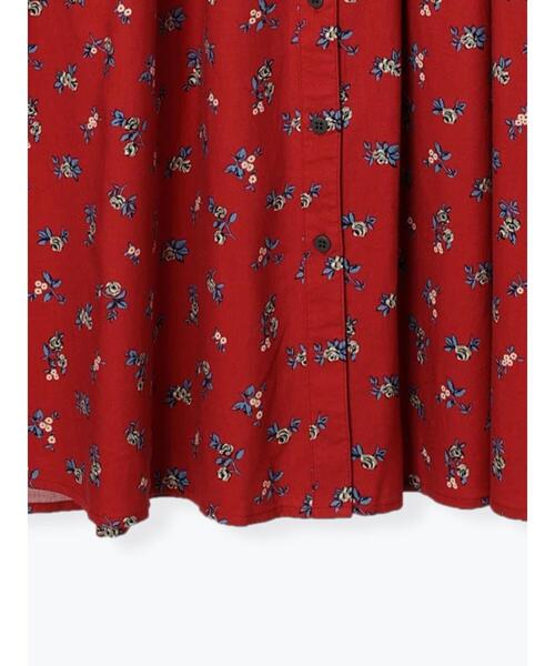 sm2rhythm（サマンサモスモスリズム）の「花柄プリントタックワンピース（ワンピース・レディース・ブラック/レッド/グリーン・ﾌﾘ-）」の8枚目の写真