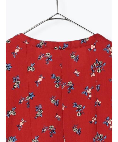 sm2rhythm（サマンサモスモスリズム）の「花柄プリントタックワンピース（ワンピース・レディース・ブラック/レッド/グリーン・ﾌﾘ-）」の9枚目の写真