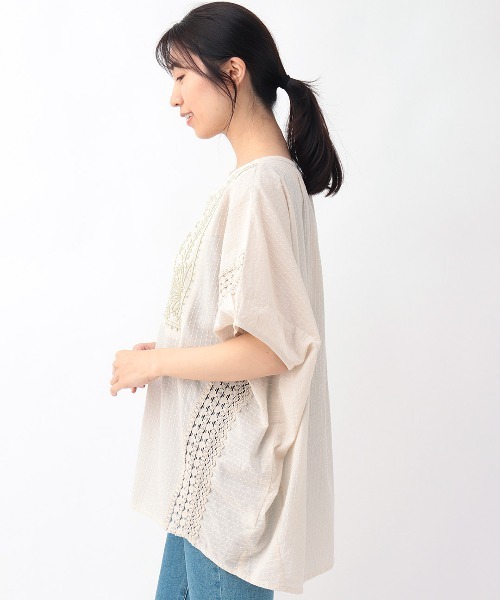 チチカカ(チチカカ)の「エコフレンドリー コットンxラクナウ刺繍プルオーバー(Tシャツ/カットソー・レディース・アイボリー/キャメル/イエロー・FREE)」の10枚目の写真