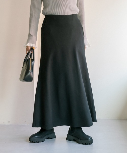PUAL CE CIN（ピュアルセシン）の「ウール混プチマーメイドスカート（スカート・レディース・ブラウン/ブラック・FREE）」の3枚目の写真
