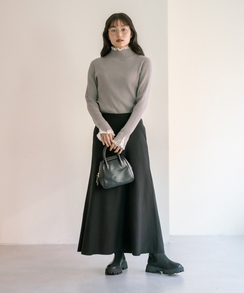 PUAL CE CIN（ピュアルセシン）の「ウール混プチマーメイドスカート（スカート・レディース・ブラウン/ブラック・FREE）」の5枚目の写真