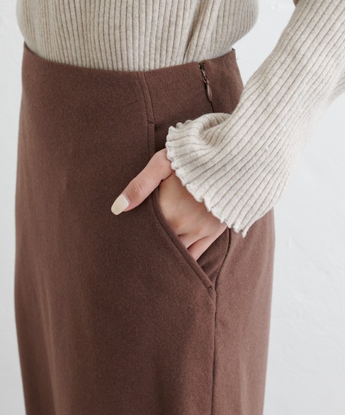 PUAL CE CIN（ピュアルセシン）の「ウール混プチマーメイドスカート（スカート・レディース・ブラウン/ブラック・FREE）」の16枚目の写真