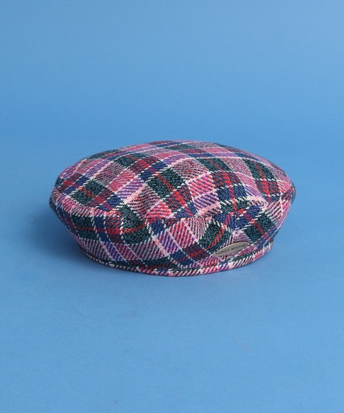CHILD WOMAN（チャイルドウーマン）の「コットン/リネン　ツイードチェック プレート付きベレー帽（ハンチング/ベレー帽・レディース・ピンク・FREE）」の9枚目の写真