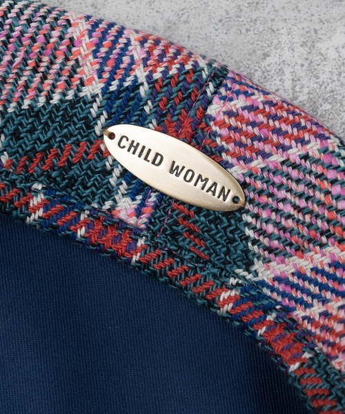CHILD WOMAN（チャイルドウーマン）の「コットン/リネン　ツイードチェック プレート付きベレー帽（ハンチング/ベレー帽・レディース・ピンク・FREE）」の20枚目の写真