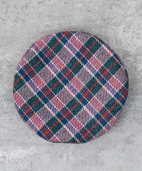 CHILD WOMAN（チャイルドウーマン）の「コットン/リネン　ツイードチェック プレート付きベレー帽（ハンチング/ベレー帽・レディース・ピンク・FREE）」の17枚目の写真