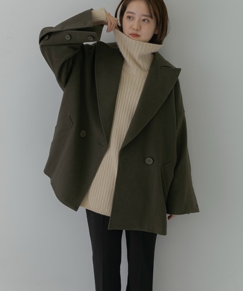 LAATO(ラート)の「BIG COLLAR WOOL COAT(その他アウター・レディース・カーキ/グレー系その他・FREE)」の5枚目の写真