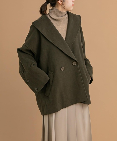 LAATO(ラート)の「BIG COLLAR WOOL COAT(その他アウター・レディース・カーキ/グレー系その他・FREE)」の9枚目の写真