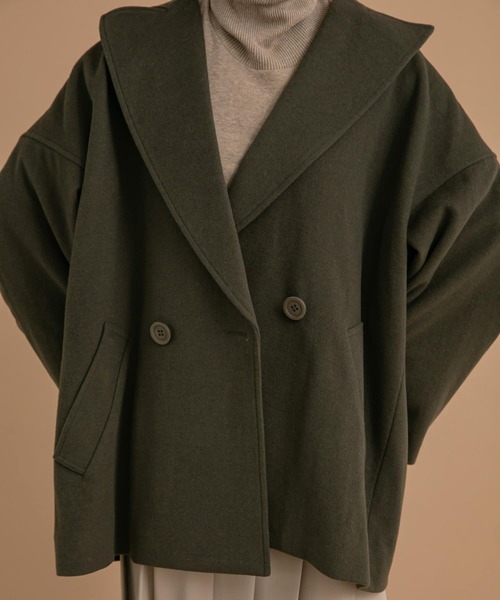 LAATO(ラート)の「BIG COLLAR WOOL COAT(その他アウター・レディース・カーキ/グレー系その他・FREE)」の10枚目の写真