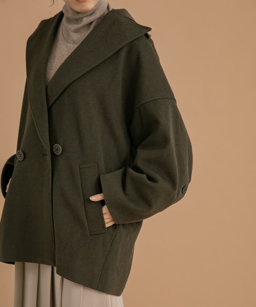 LAATO(ラート)の「BIG COLLAR WOOL COAT(その他アウター・レディース・カーキ/グレー系その他・FREE)」の13枚目の写真
