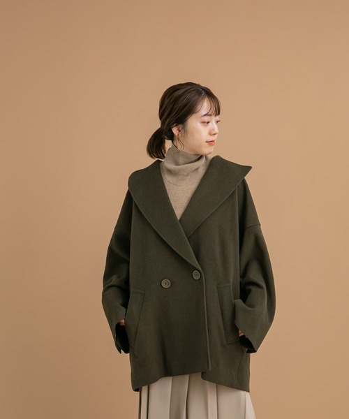 LAATO(ラート)の「BIG COLLAR WOOL COAT(その他アウター・レディース・カーキ/グレー系その他・FREE)」の17枚目の写真