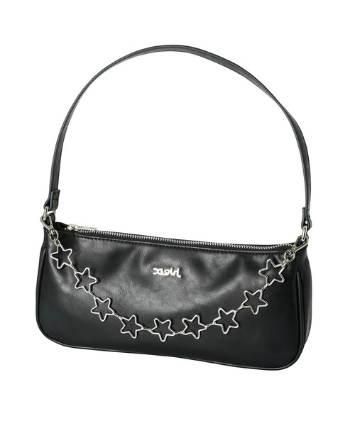 X-girl（エックスガール）の「FAUX LEATHER HAND BAG（ハンドバッグ・レディース・ライトブルー/ブラック/ホワイト・ONE SIZE）」の3枚目の写真