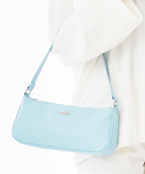 X-girl（エックスガール）の「FAUX LEATHER HAND BAG（ハンドバッグ・レディース・ライトブルー/ブラック/ホワイト・ONE SIZE）」の11枚目の写真