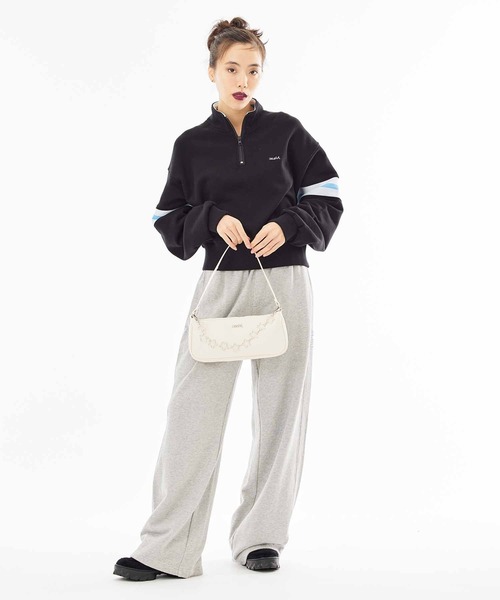 X-girl（エックスガール）の「FAUX LEATHER HAND BAG（ハンドバッグ・レディース・ライトブルー/ブラック/ホワイト・ONE SIZE）」の13枚目の写真