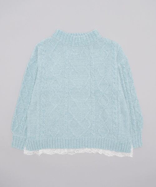 axes femme（アクシーズファム）の「裾レースベロアモールニット（ニット/セーター・レディース・サックスブルー/キナリ/ピンク/グレー・FREE）」の7枚目の写真