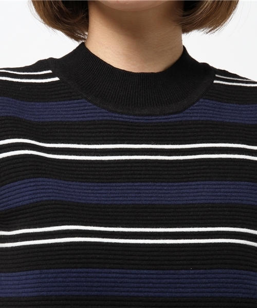 OUTLET（アウトレット）の「【CAPRICIEUX LE'MAGE】マルチボーダーリトルハイネックタンク（ニット/セーター・レディース・ライトグレー/ネイビー・FREE）」の6枚目の写真