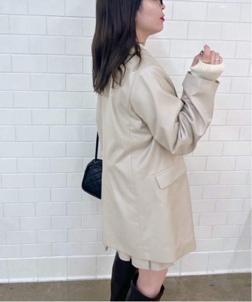 OLIVE des OLIVE（オリーブデオリーブ）の「ロングテーラードジャケット（テーラードジャケット・レディース・ブラック/ベージュ/ネイビー/ライトベージュ/サックスブルー・FREE）」の20枚目の写真