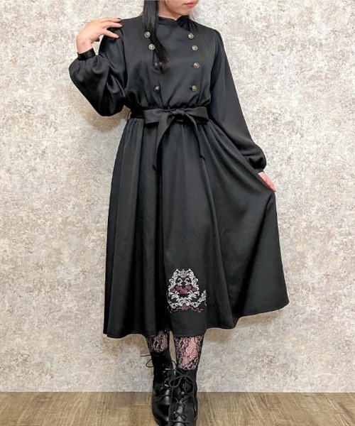 専用【美品】OZZ ONESTEナポレオン風ジップアップワンピース フリル 長袖 OZZ ONESTE ナポレオン風ジップアップワンピース オッズオン