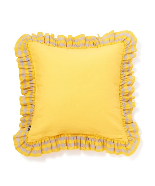 Francfranc(フランフラン)の「チェックフラワーEMB クッションカバー 450×450 イエロー(131)(クッション/クッションカバー・レディース・イエロー・FREE)」の4枚目の写真