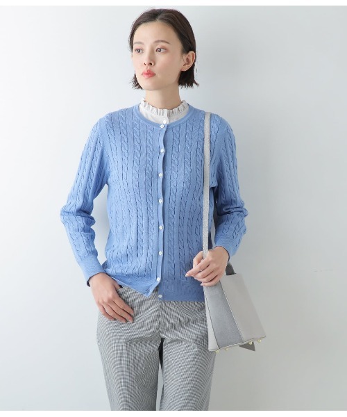 NEWYORKER(ニューヨーカー)の「ポインテッドデシン フリルスタンドブラウス(シャツ/ブラウス・レディース・アイボリー/ネイビー・11号/9号)」の15枚目の写真